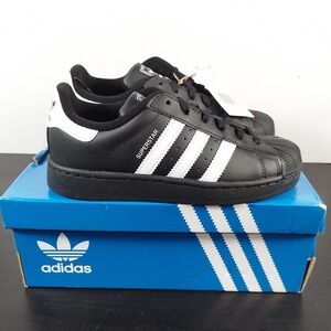 Adidas Superstar II C Shoes Youth Size 1.5 Black White Originals Sneakers JH9981